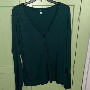 Old Navy Teal Long Sleeve Button-Up Top